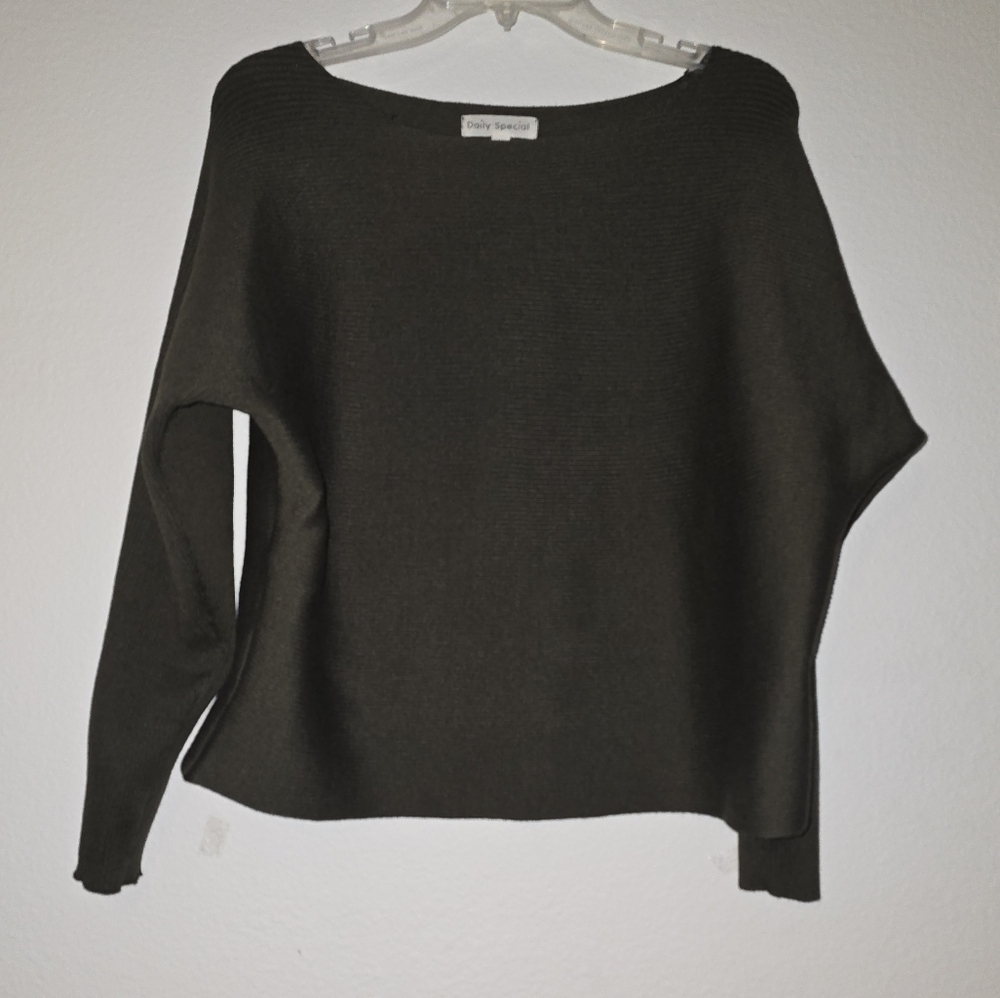  Women Striped Sweaters Batwing Sleeves Knitted Dolman Pullovers Tops Sweatersh